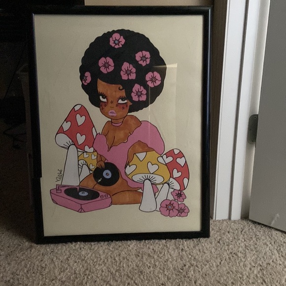 Afro Love 🍄🎶 Art Print with frame - Picture 2 of 3
